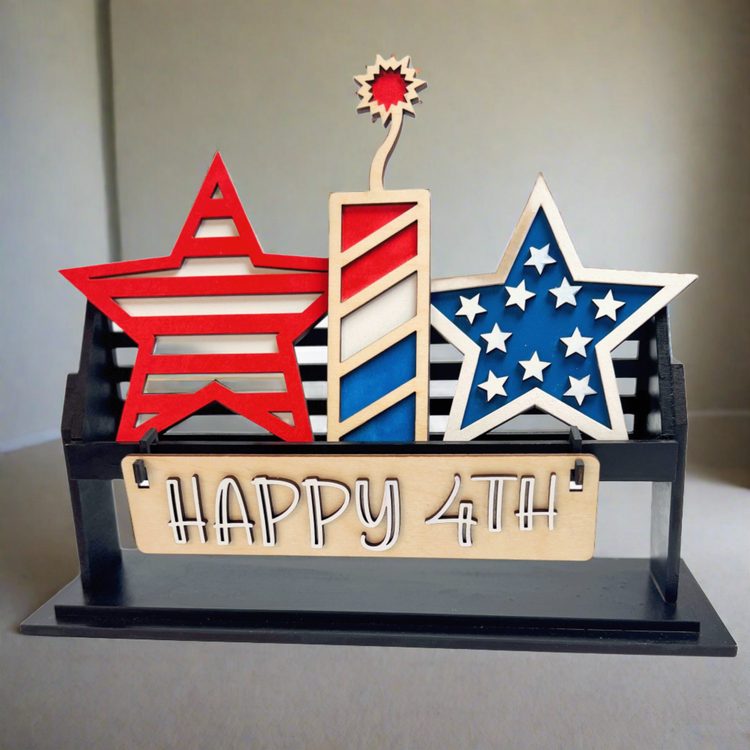 4th of July Shelf Crate Insert