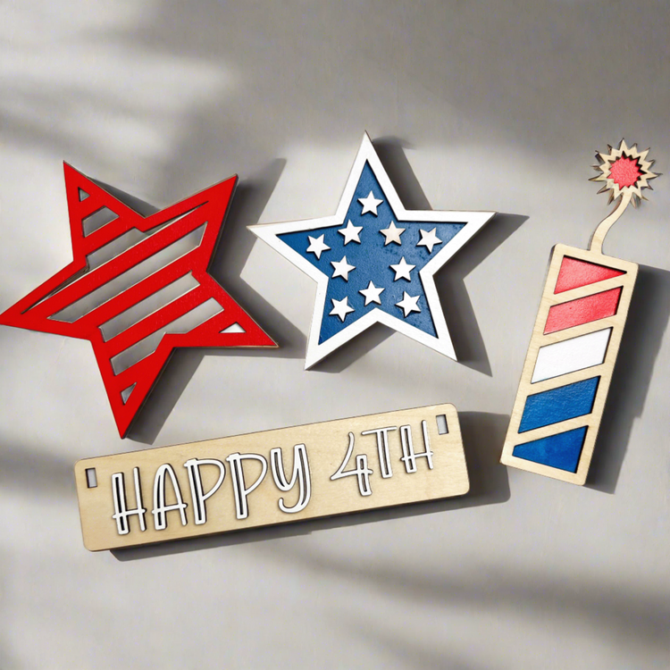 4th of July Shelf Crate Insert