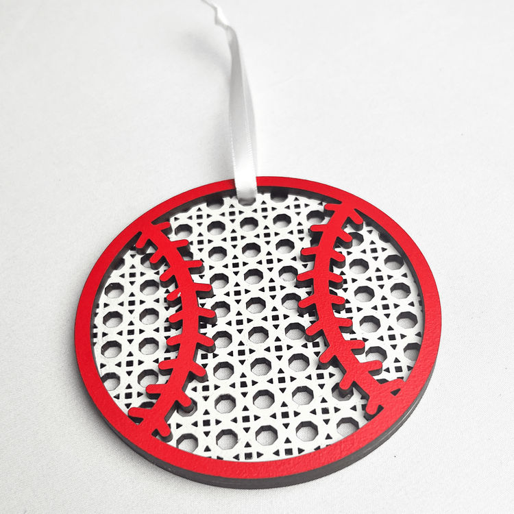 Rattan Baseball Ornament