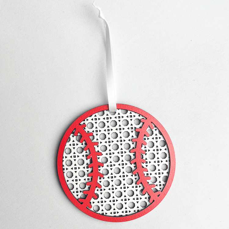 Rattan Baseball Ornament