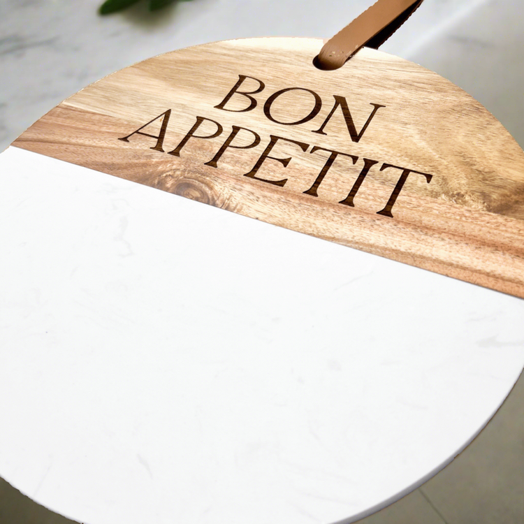 Bon Appetit Wood and Marble Cutting Board