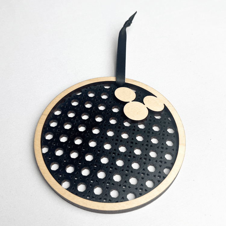 Rattan Bowling Ball Ornament