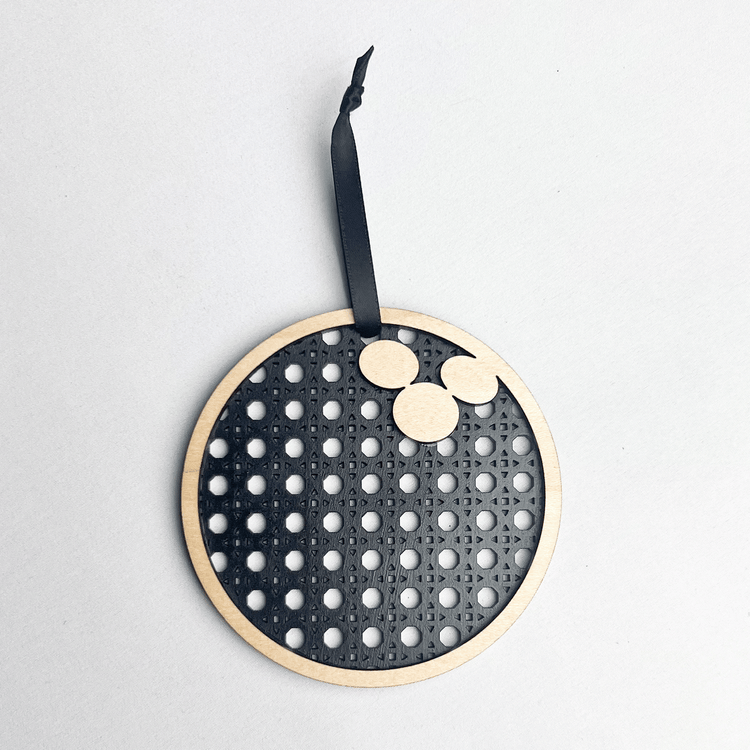 Rattan Bowling Ball Ornament