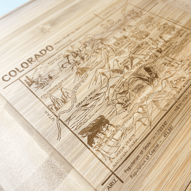 Colorado Map Charcuterie Board