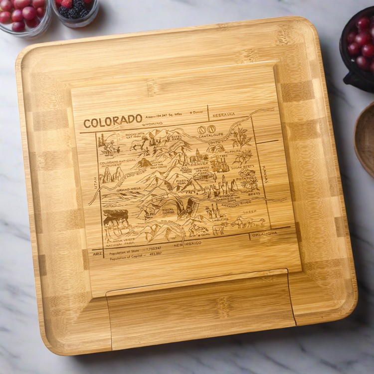 Colorado Map Charcuterie Board