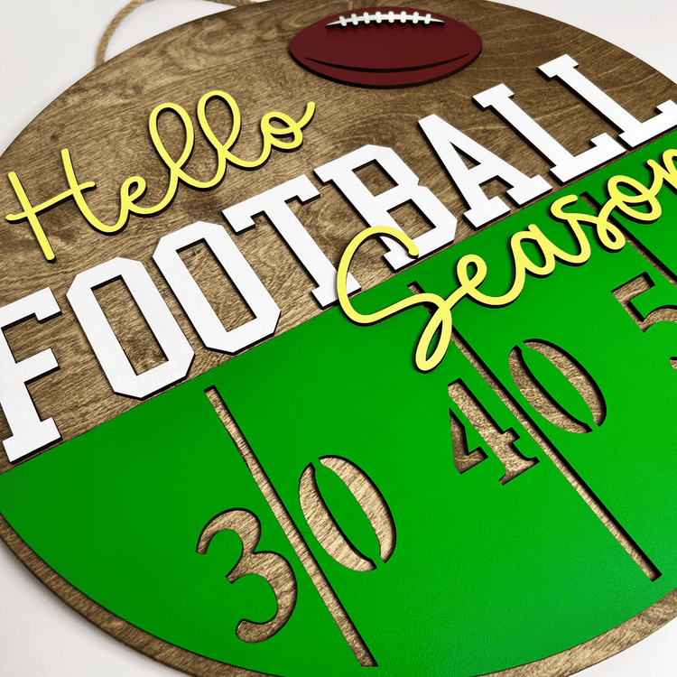 Hello Football Door Sign