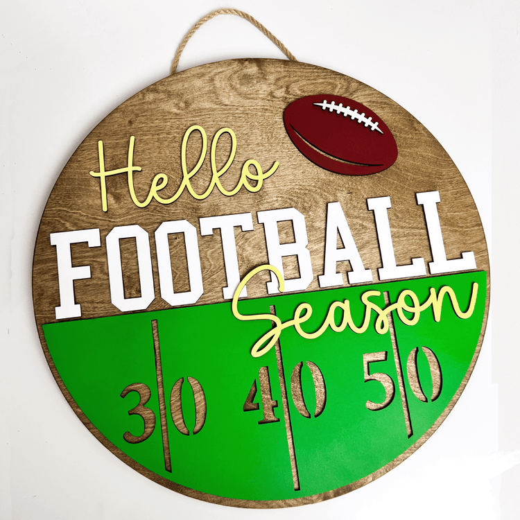 Hello Football Door Sign