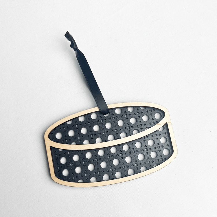 Rattan Hockey Puck Ornament