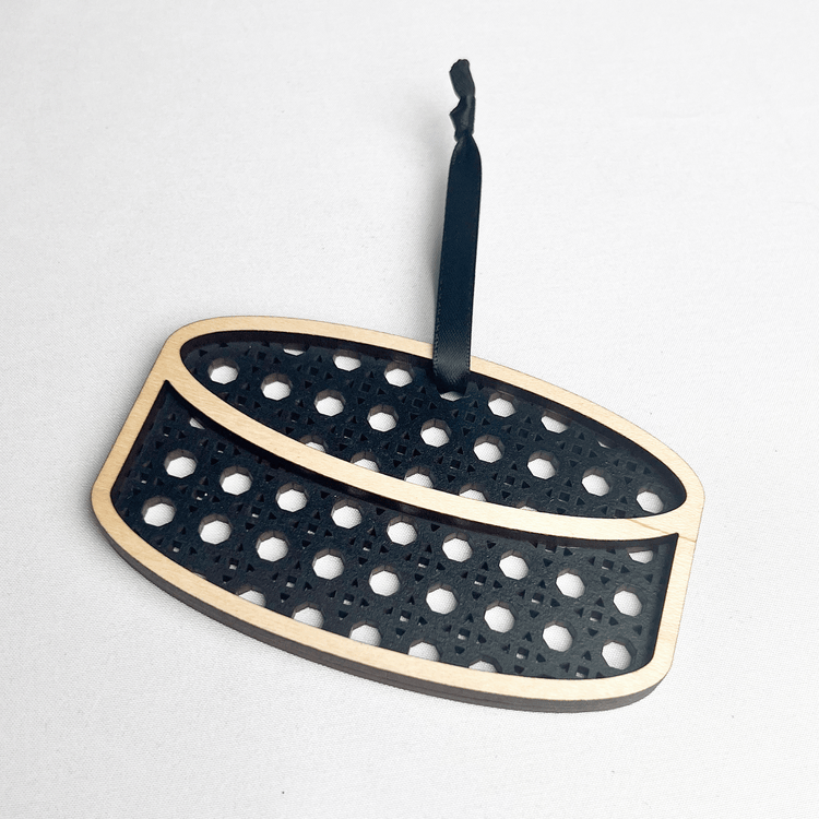 Rattan Hockey Puck Ornament