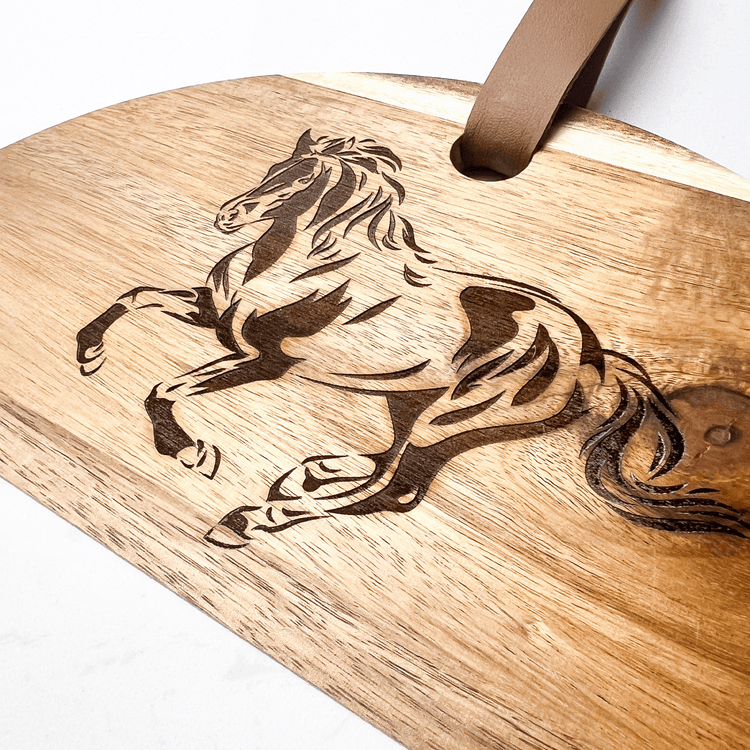 Horse Wood and Marble Cutting Board