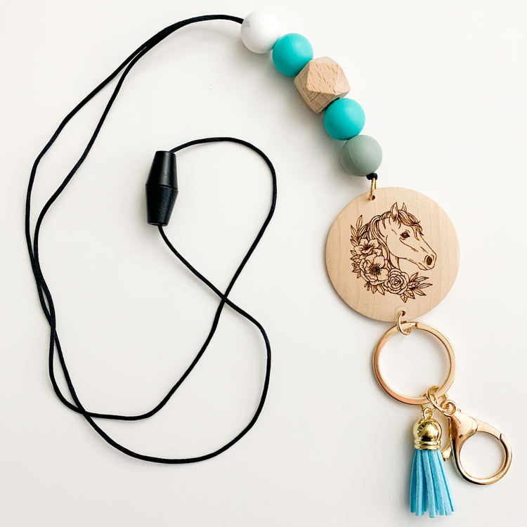 Floral Horse Lanyard