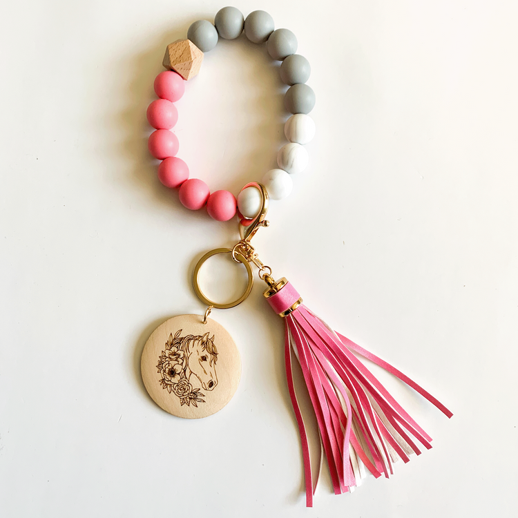 Floral Horse Wristlet