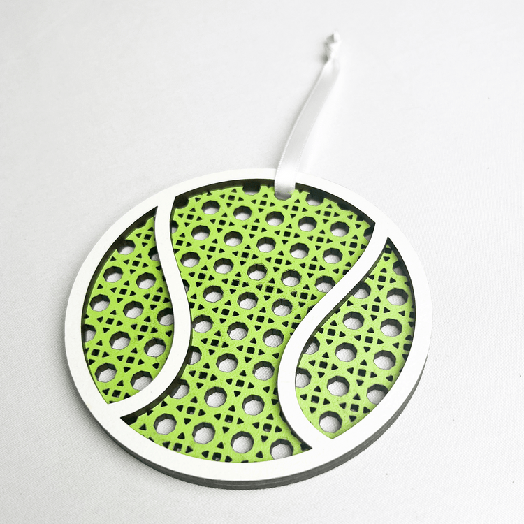 Rattan Tennis Ball Ornament