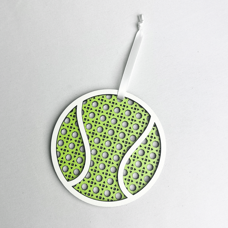 Rattan Tennis Ball Ornament