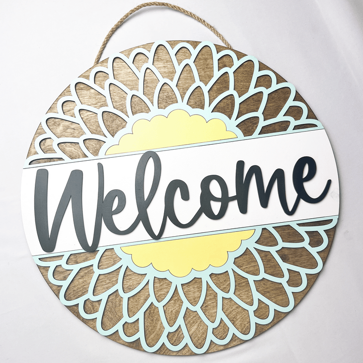 Welcome Flower Door Sign