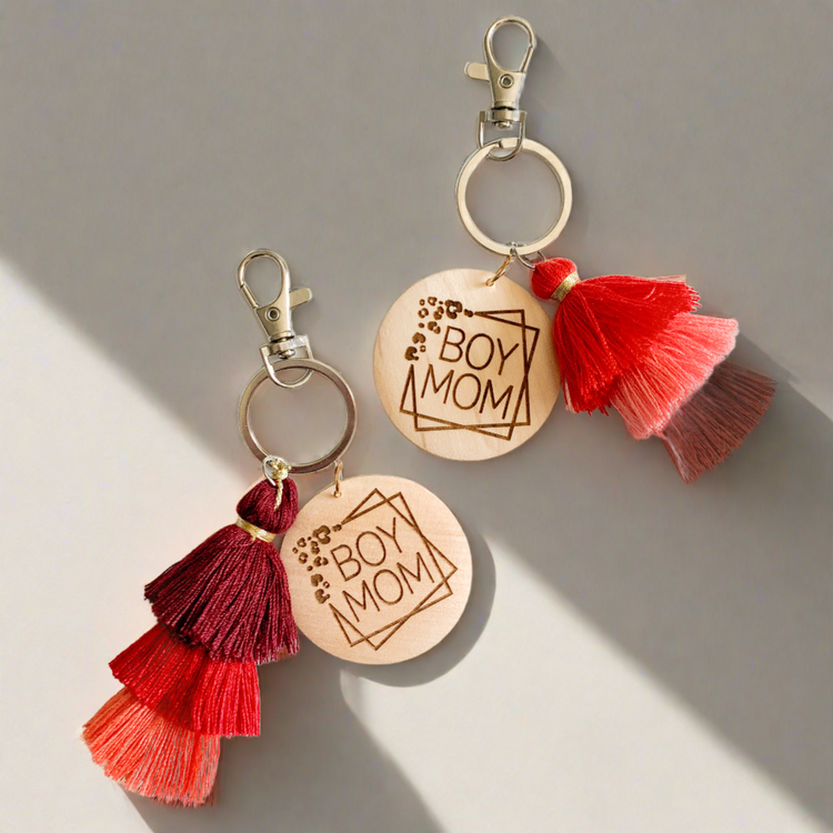 Boy Mom Jellyfish Tassel Keychain