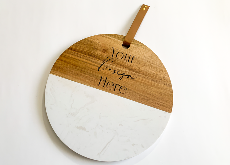 Customizable Wood and Marble Cutting Board