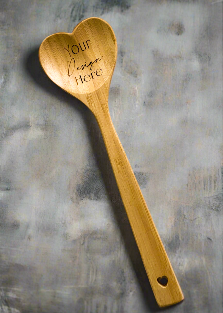 Customizable Heart Shaped Wooden Spoon