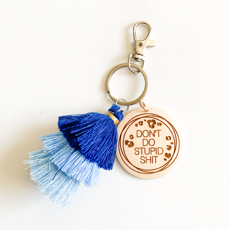 Don't Do Stupid Sh*t Jellyfish Tassel Keychain