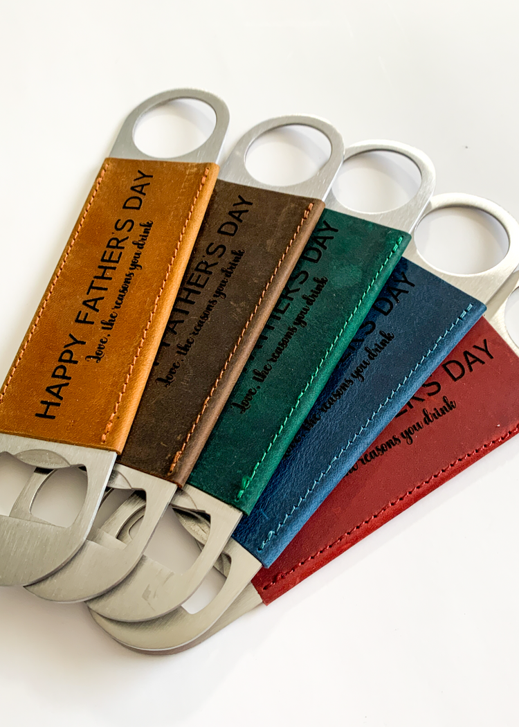 Happy Father's Day Leather Bottle Opener