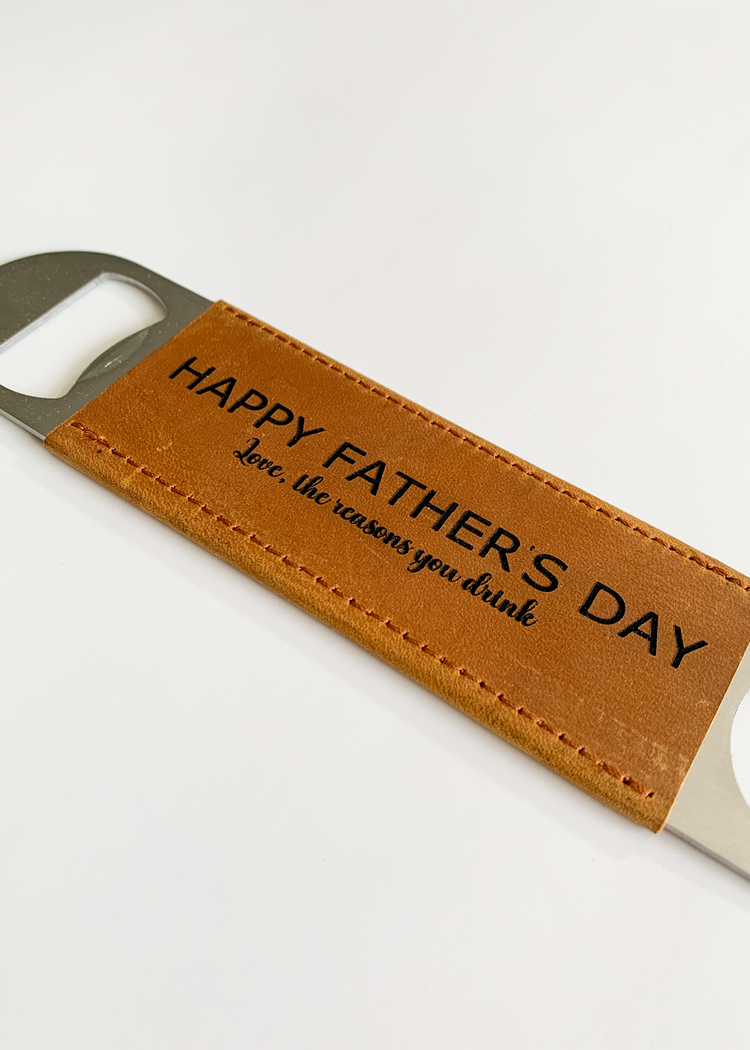 Happy Father's Day Leather Bottle Opener