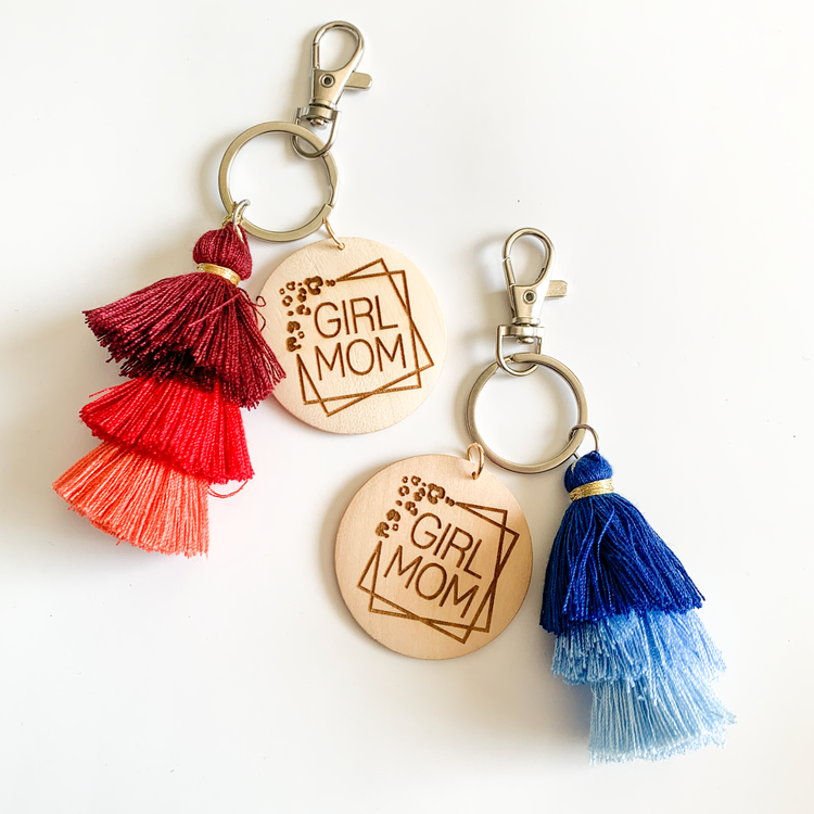 Girl Mom Jellyfish Tassel Keychain