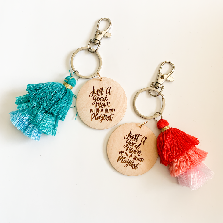 Hood Playlist Jellyfish Tassel Keychain