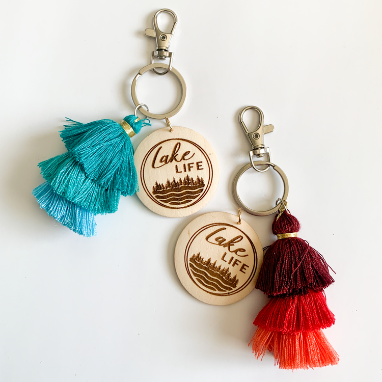 Lake Life Jellyfish Tassel Keychain