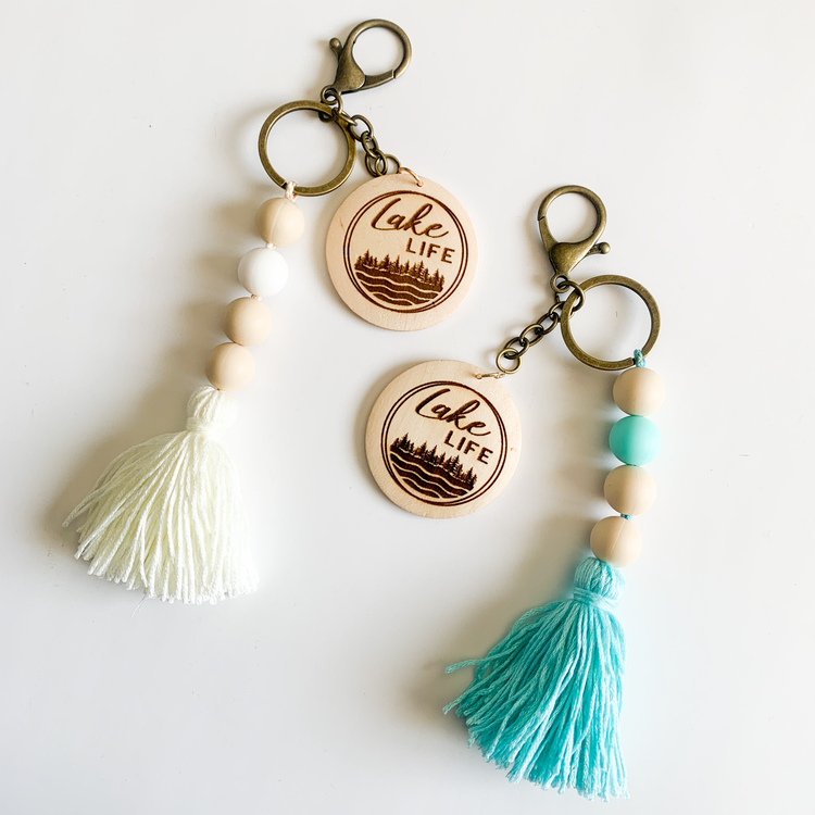 Lake Life Tassel Keychain