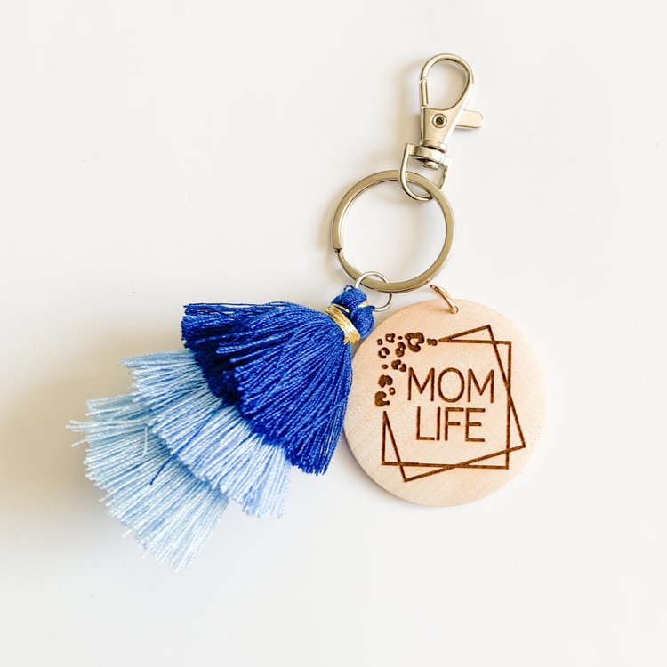 Mom Life Jellyfish Tassel Keychain
