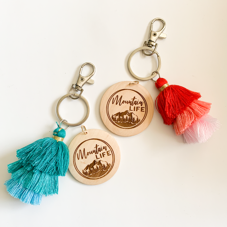 Mountain Life Jellyfish Tassel Keychain