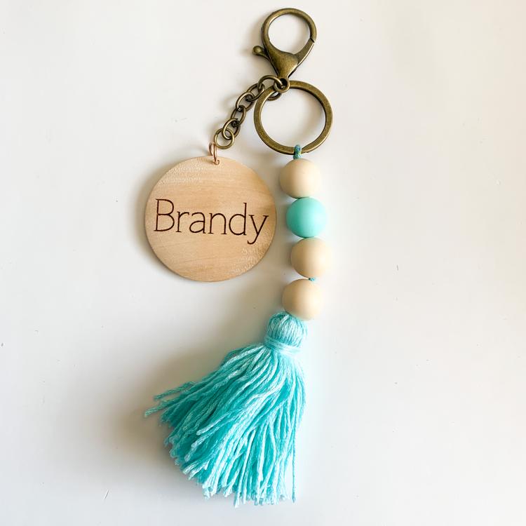 Personalized Name Tassel Keychain
