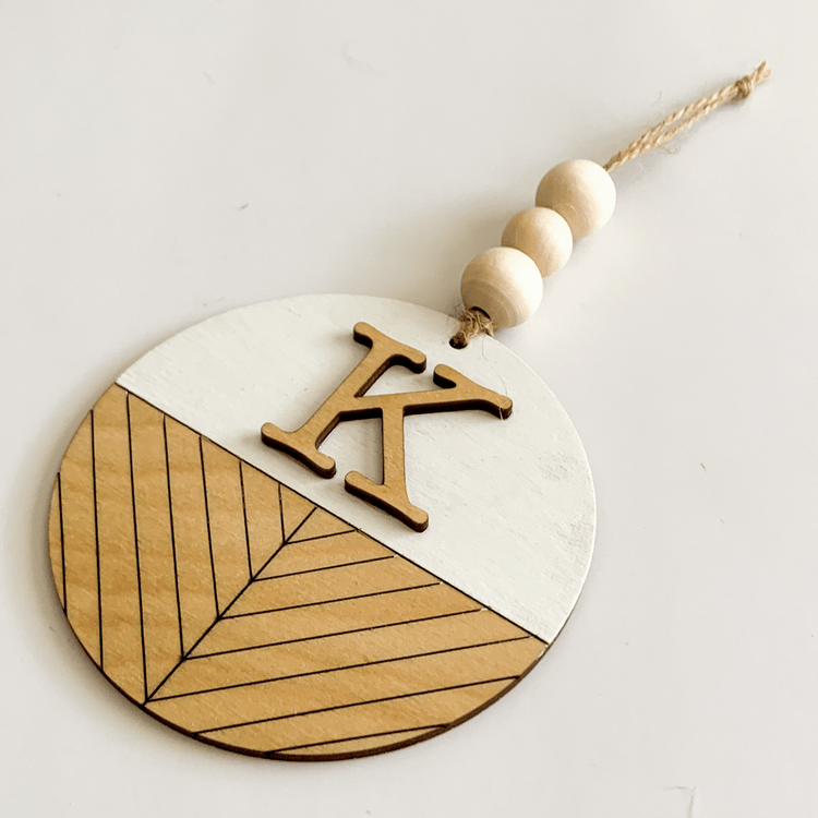 Wooden Shiplap Initial Ornament