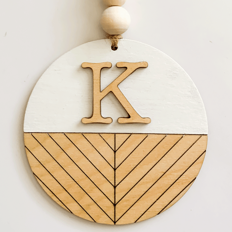 Wooden Shiplap Initial Ornament