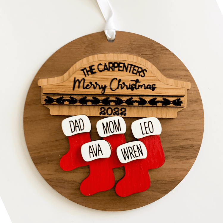 Stocking Family Ornament