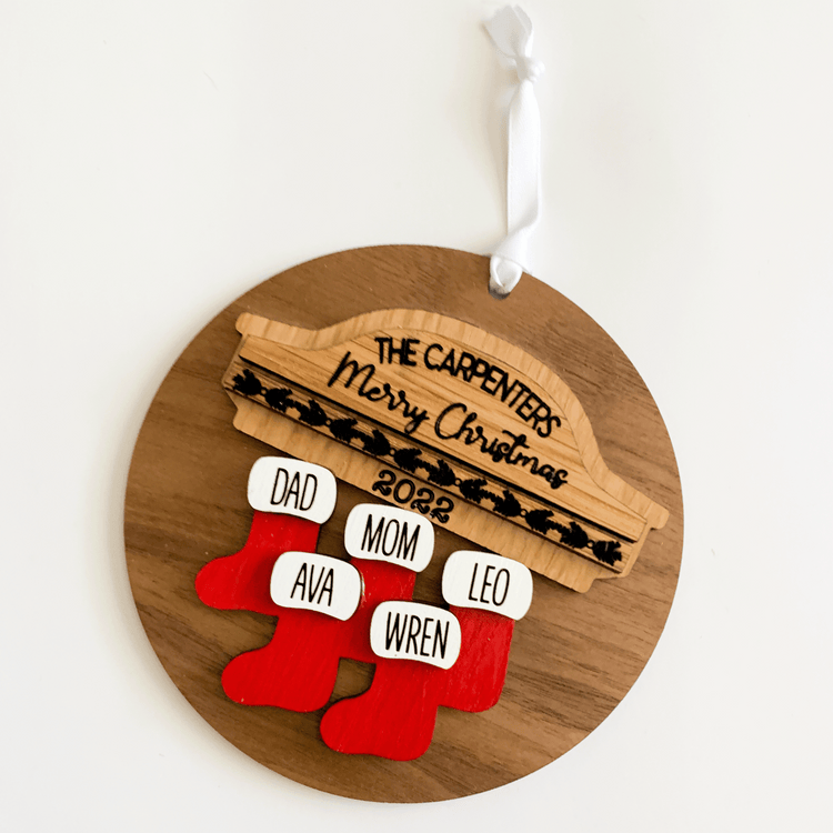 Stocking Family Ornament