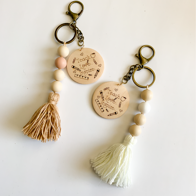 Teach, Love, Inspire Tassel Keychain