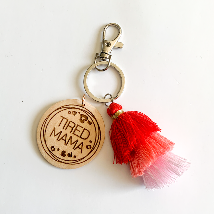 Tired Mama Jellyfish Tassel Keychain