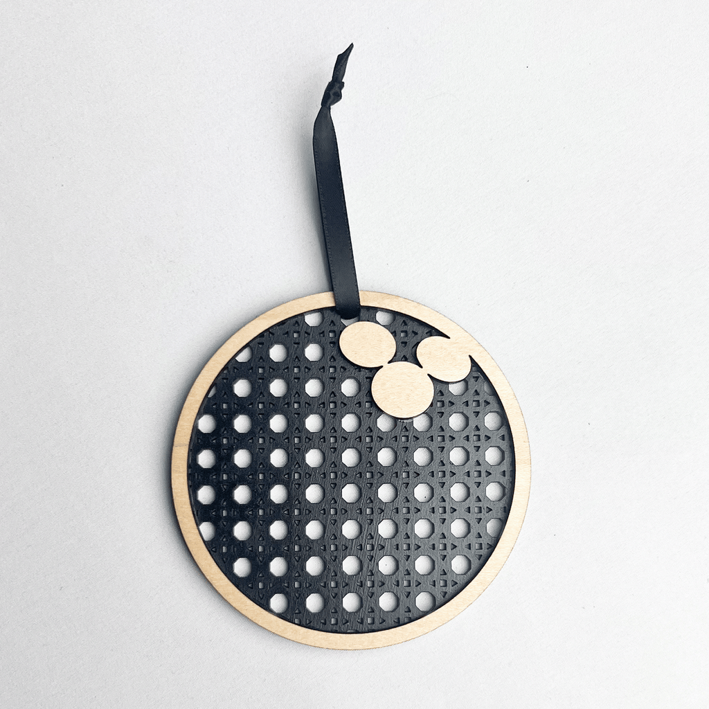 Rattan Bowling Ball Ornament