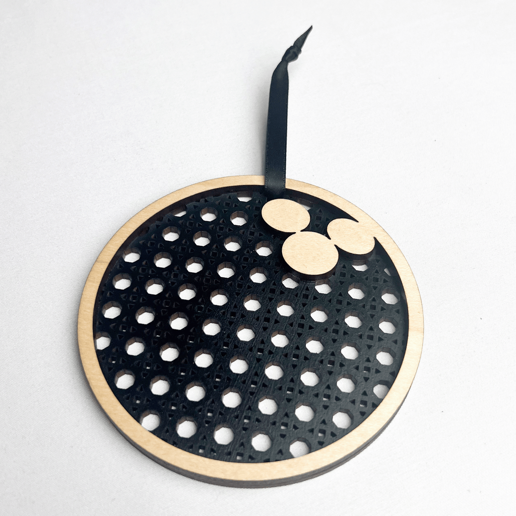 Rattan Bowling Ball Ornament