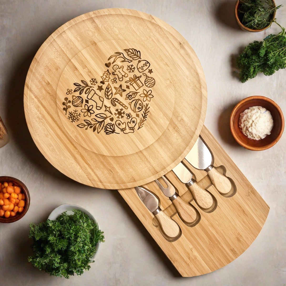 Christmas Heart Charcuterie Board