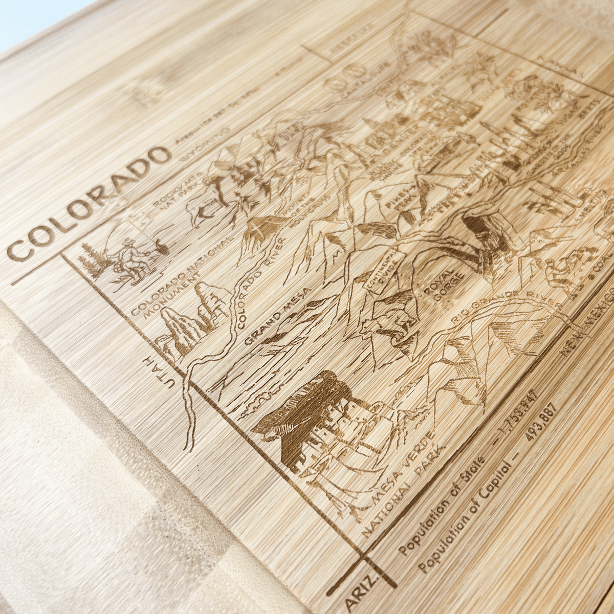 Colorado Map Charcuterie Board