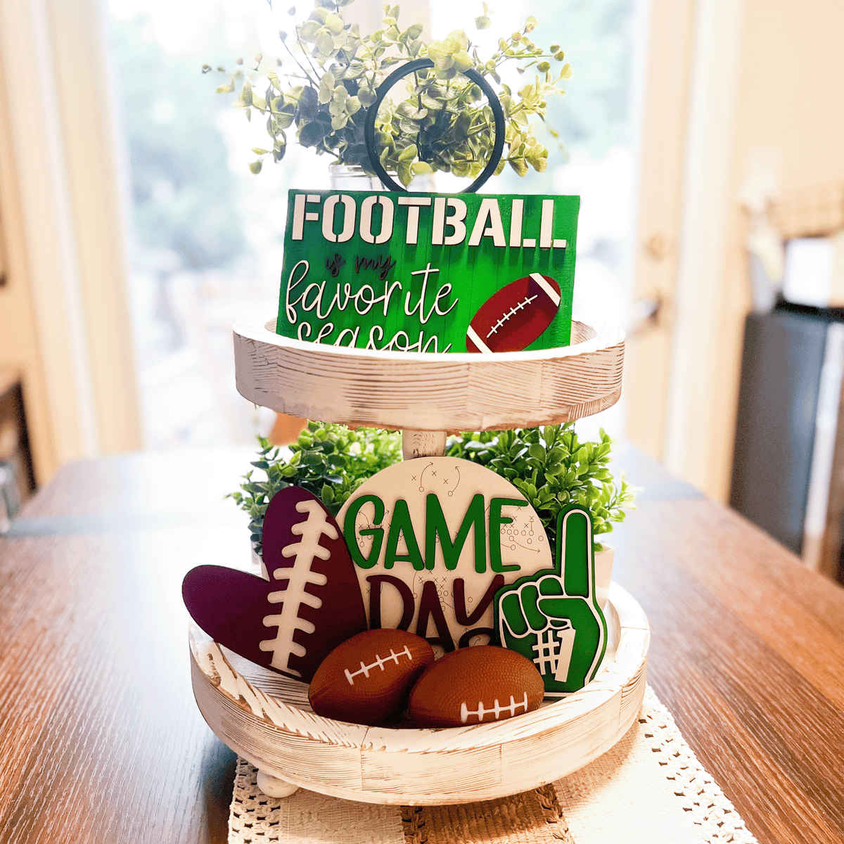 Football Tier Tray Decor