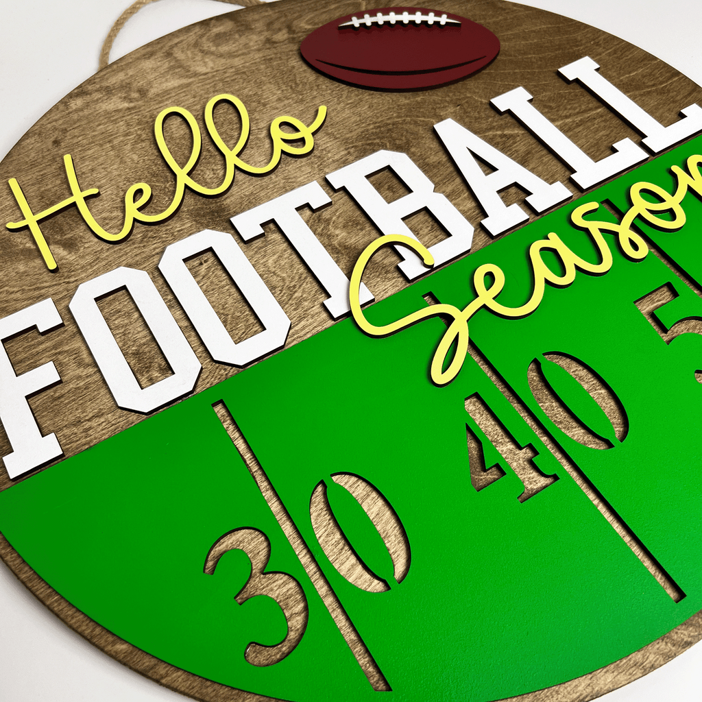Hello Football Door Sign