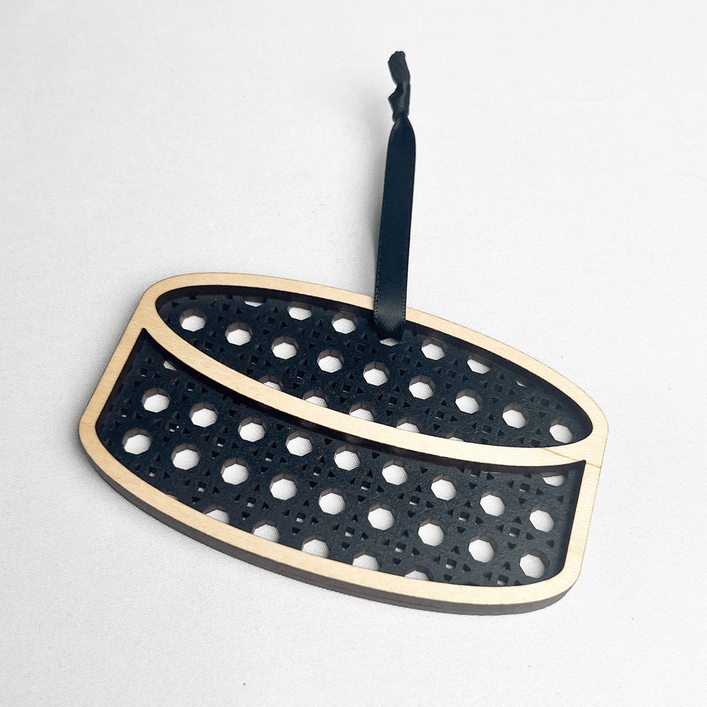 Rattan Hockey Puck Ornament