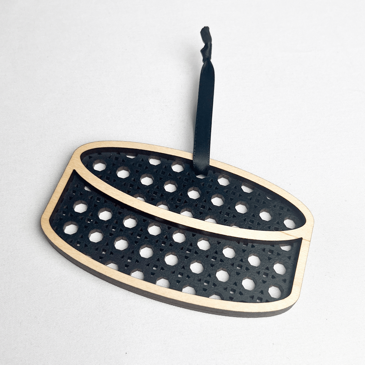 Rattan Hockey Puck Ornament