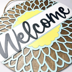 Welcome Flower Door Sign