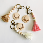 Floral Antler Tassel Keychain
