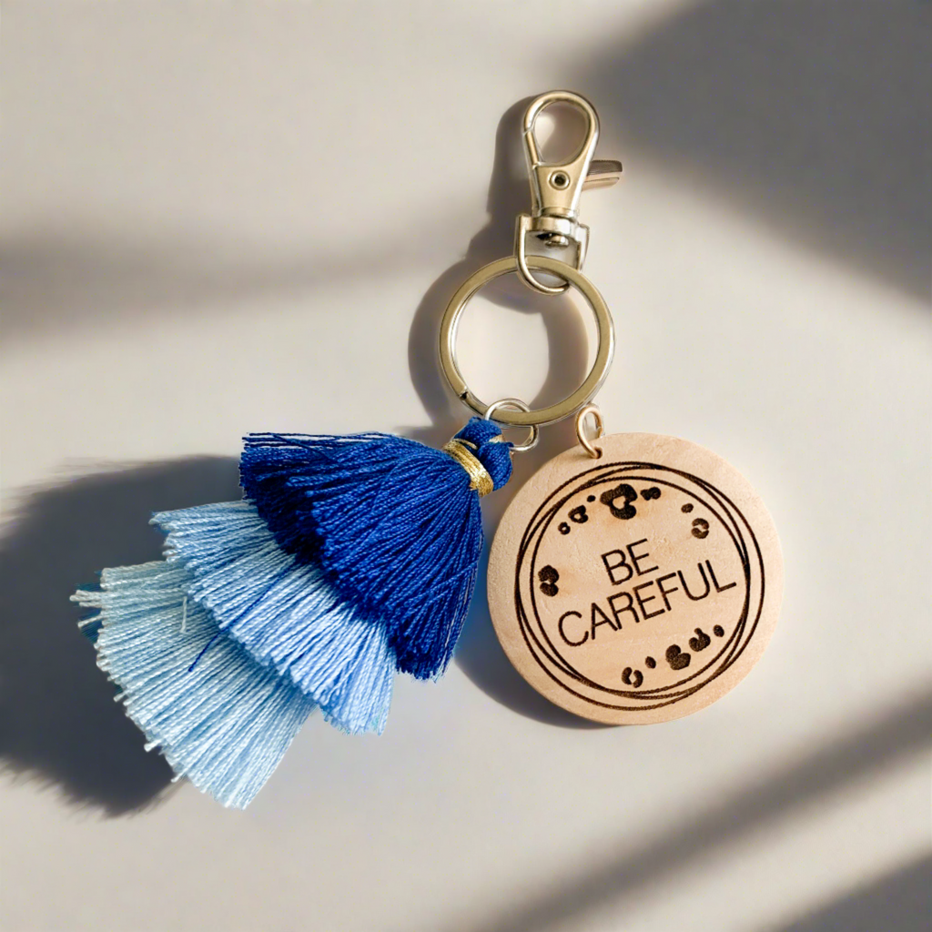 Be Careful Jellyfish Tassel Keychain