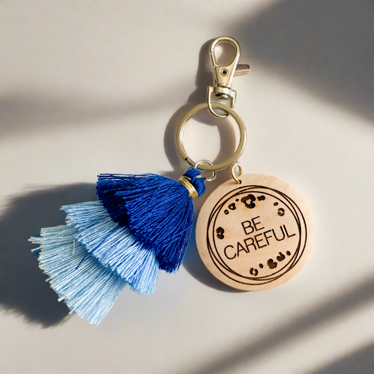 Be Careful Jellyfish Tassel Keychain